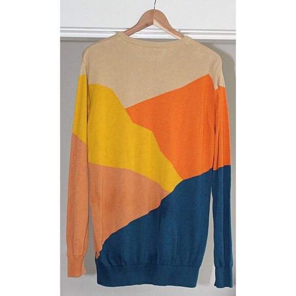 Dedicated. - Men's Mora Cut Mountain Pullover Sweater- Orange Multicolor, Large - Picture 6 of 11